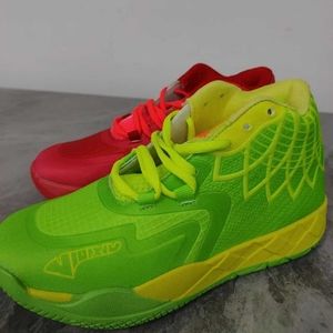 Red and Green Basketball Shoes